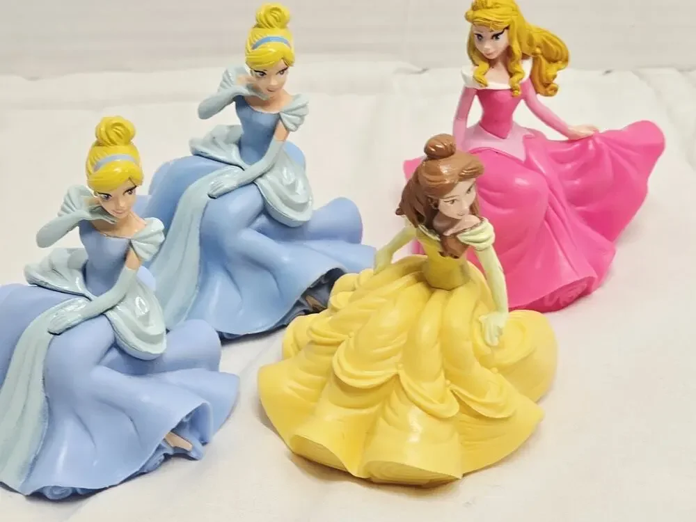 DECOPAC Disney 4 Princess Cake Toppers BELLE CINDERELLA SLEEPING BEAUTY Decor